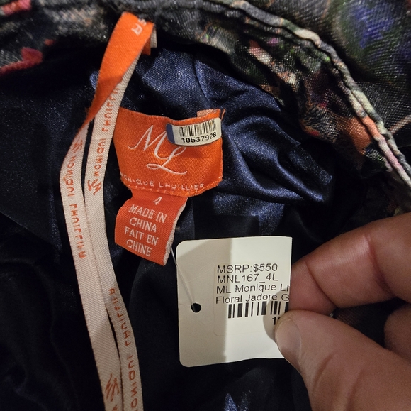 ML MONIQUE LHUILLIER Jadore Gown high to low dress gown NWT Sz 4 - Picture 11 of 11